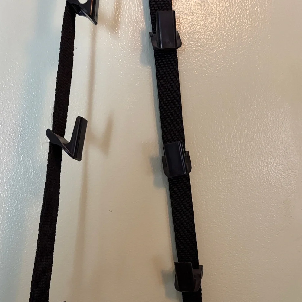 🎒The Container Store Black Wall Hook Strap for bags - set of 2